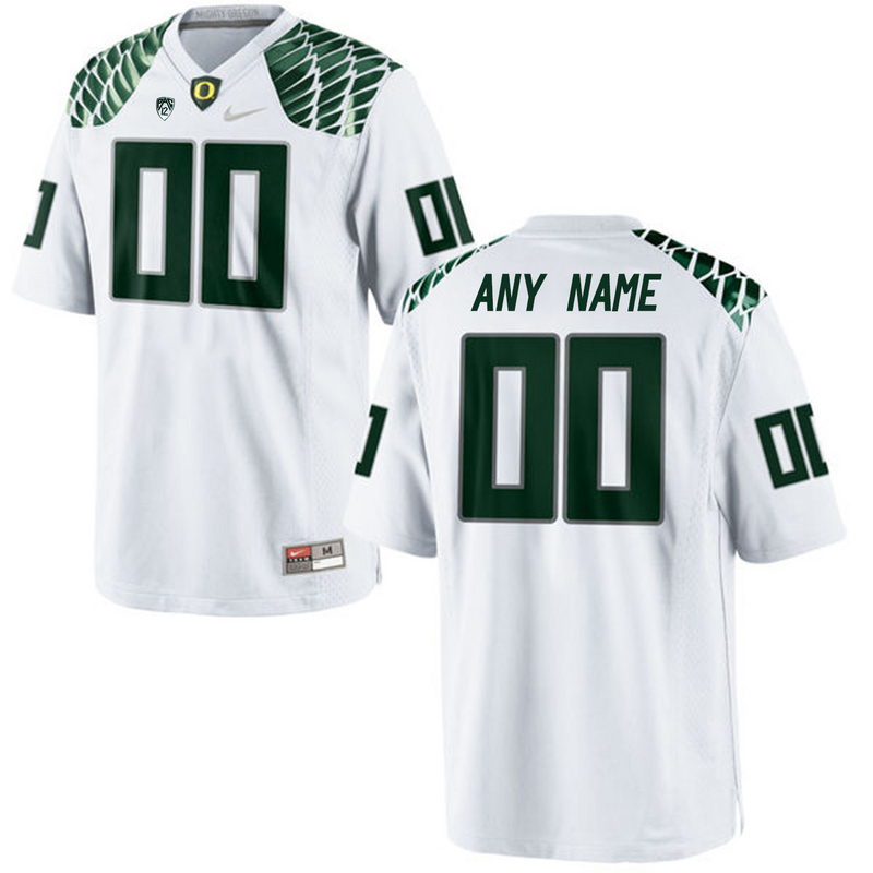 Men Oregon Duck Customized College Football Limited Jersey White